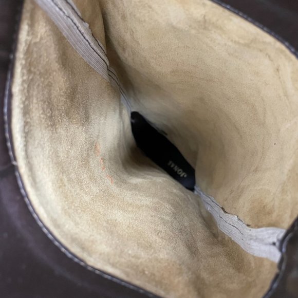 Jonak Brown Tan Leather & Suede Block Heel knee High Riding Boots Size 39 US 9 - Picture 12 of 12